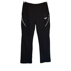 Brooks Mens Athletic Jogger Sweatpants Drawstring Black Size S Side Zip